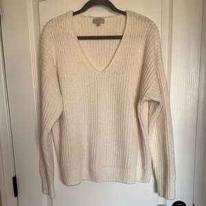 Lucky Brand Cream V-Neck Sweater